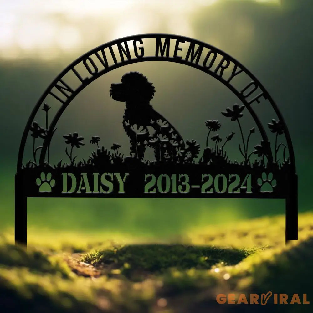 Personalized Goldendoodle Memorial Garden Stake Custom Golden Doodle Grave Marker Sign Pet Loss Remembrance Stake