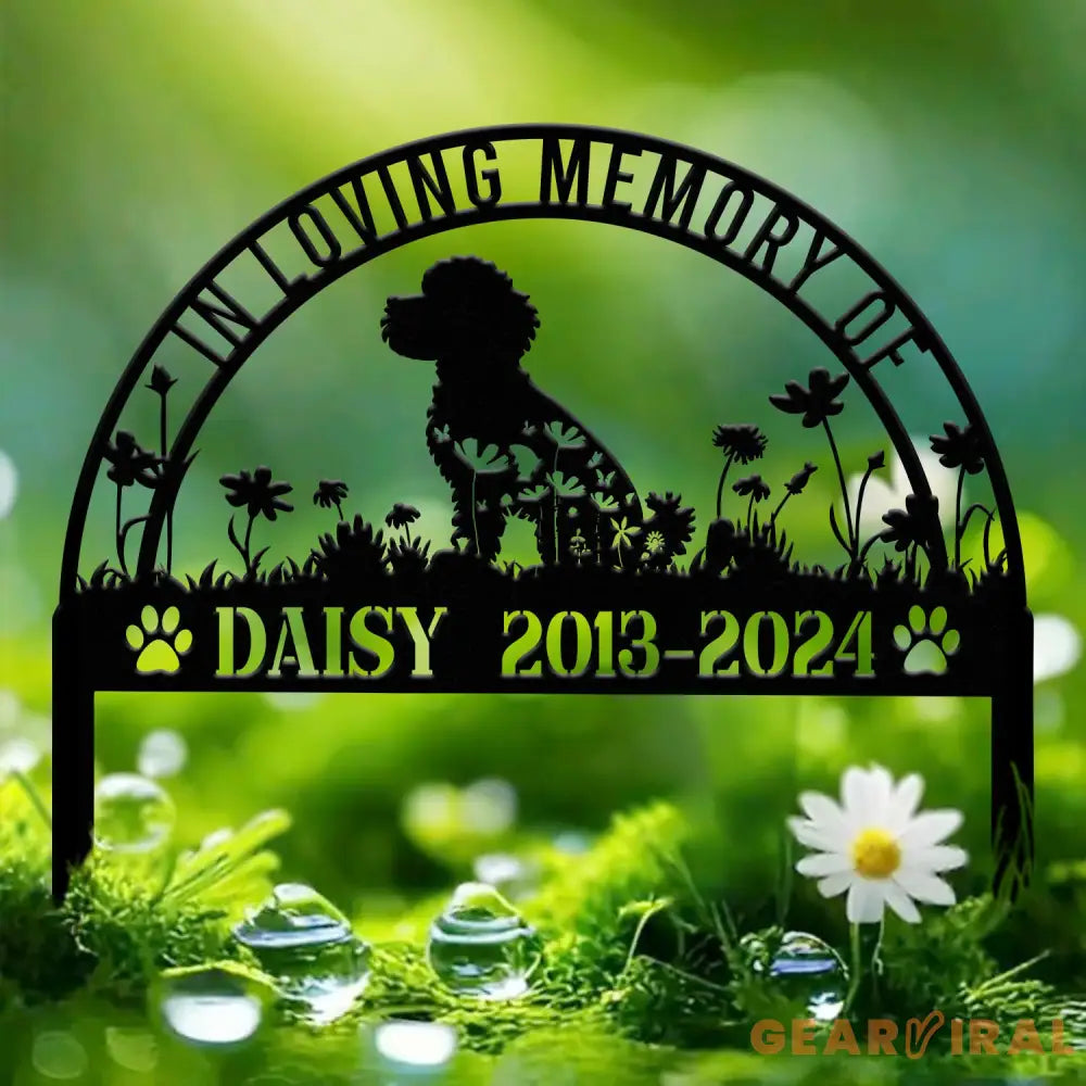 Personalized Goldendoodle Memorial Garden Stake Custom Golden Doodle Grave Marker Sign Pet Loss Remembrance Stake