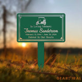 Personalized Golf Cart Memorial Yard Sign – In Loving Memory Garden Stake – Custom Outdoor Memorial Plaque for Golf
