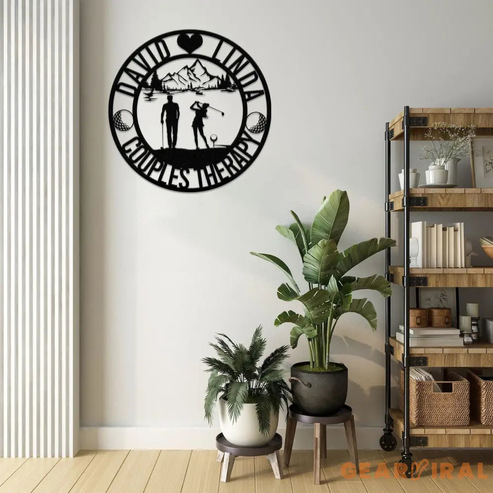 Personalized Golf Couple Wedding Metal Sign with Led Lights Couple Therapy Sign Custom Name Sign Couple Golfer Gifts
