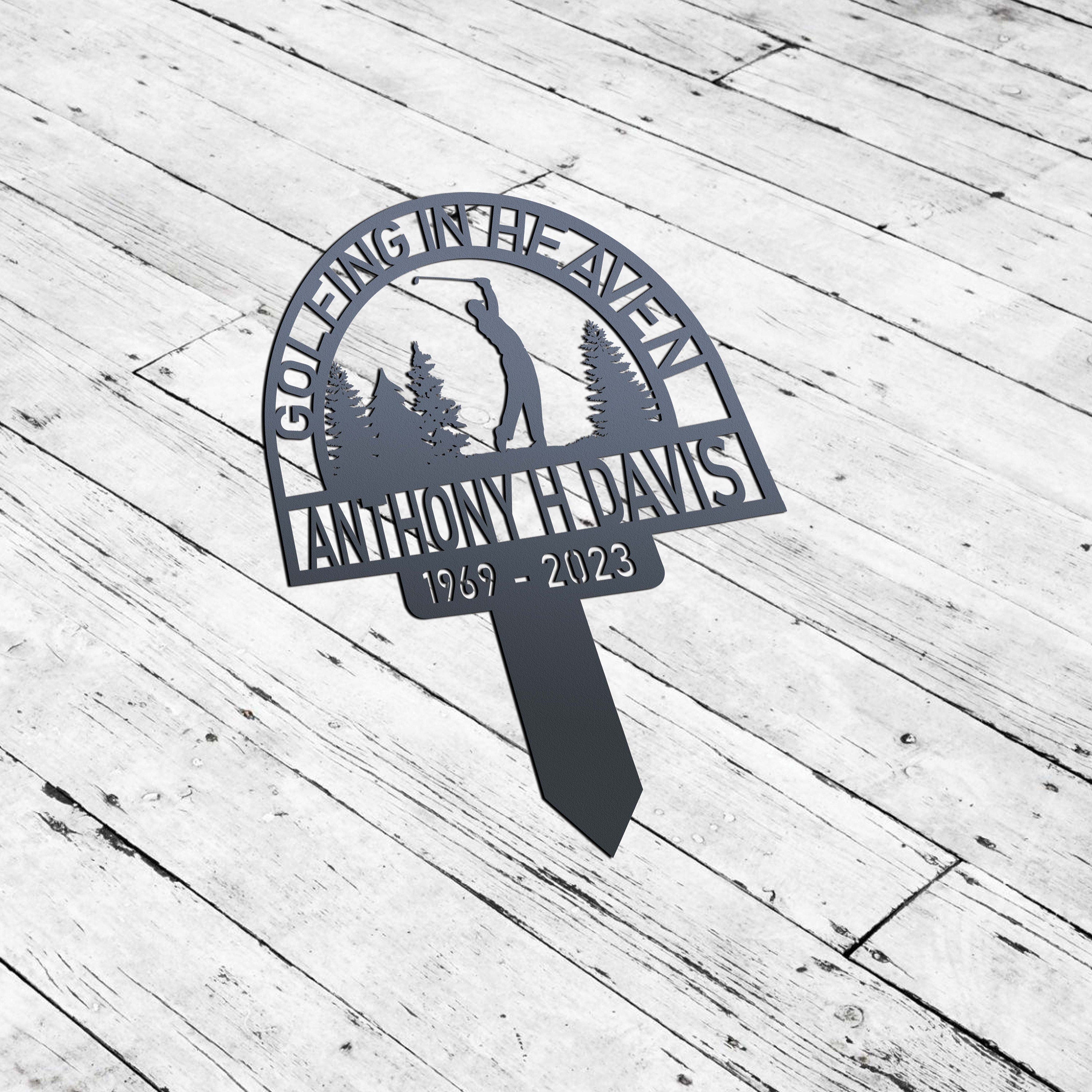 Personalized Golf Memorial Stake - Metal Stake With Solar Light - Golfing In Heaven - Father's Day | GearViral