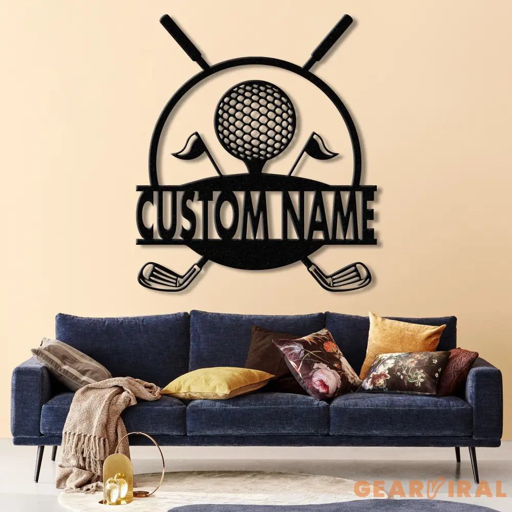 Personalized Golf Metal Sign LED Light Custom Golfer Name Sign Golf Gifts for Men Father’s Day Gift 19th Hole Decor