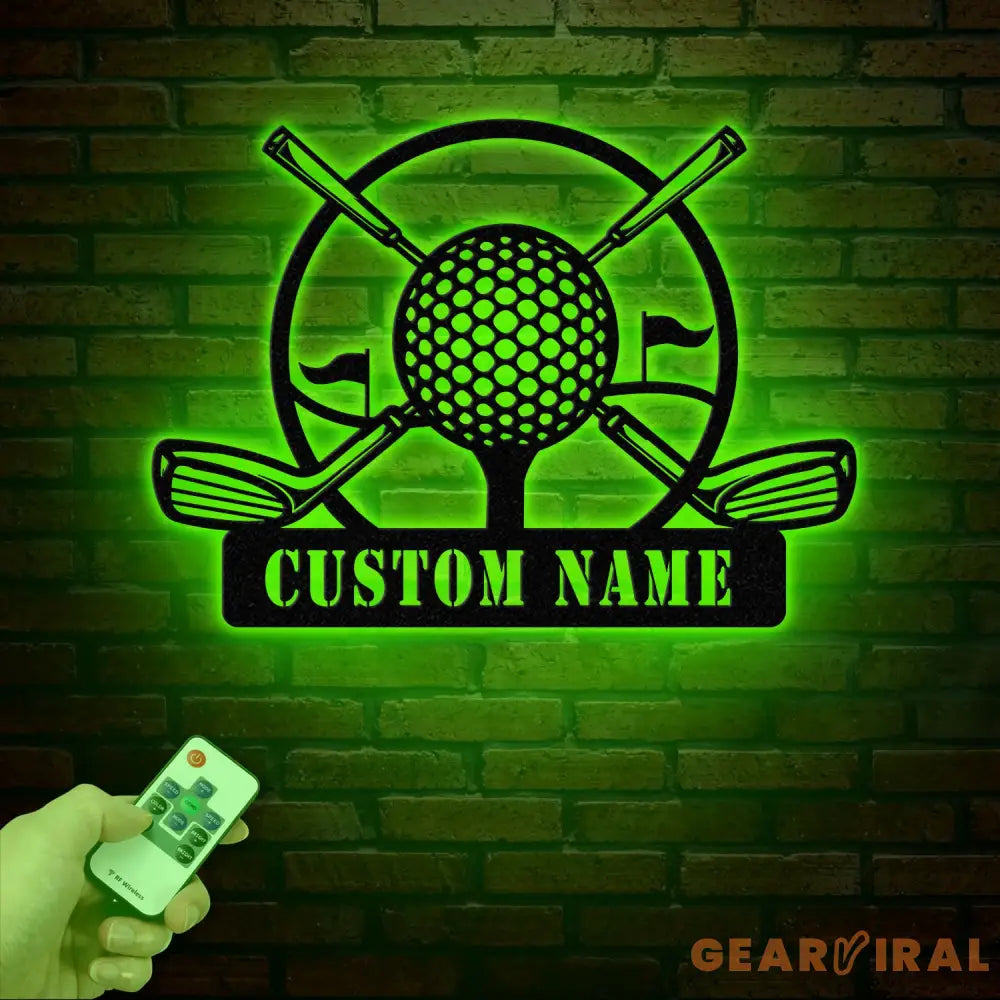 Personalized Golf Metal Sign LED Light Custom Golfer Name Sign Golf Gifts for Men Father’s Day Gift 19th Hole Decor