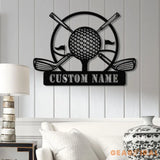 Personalized Golf Metal Sign LED Light Custom Golfer Name Sign Golf Gifts for Men Father’s Day Gift 19th Hole Decor