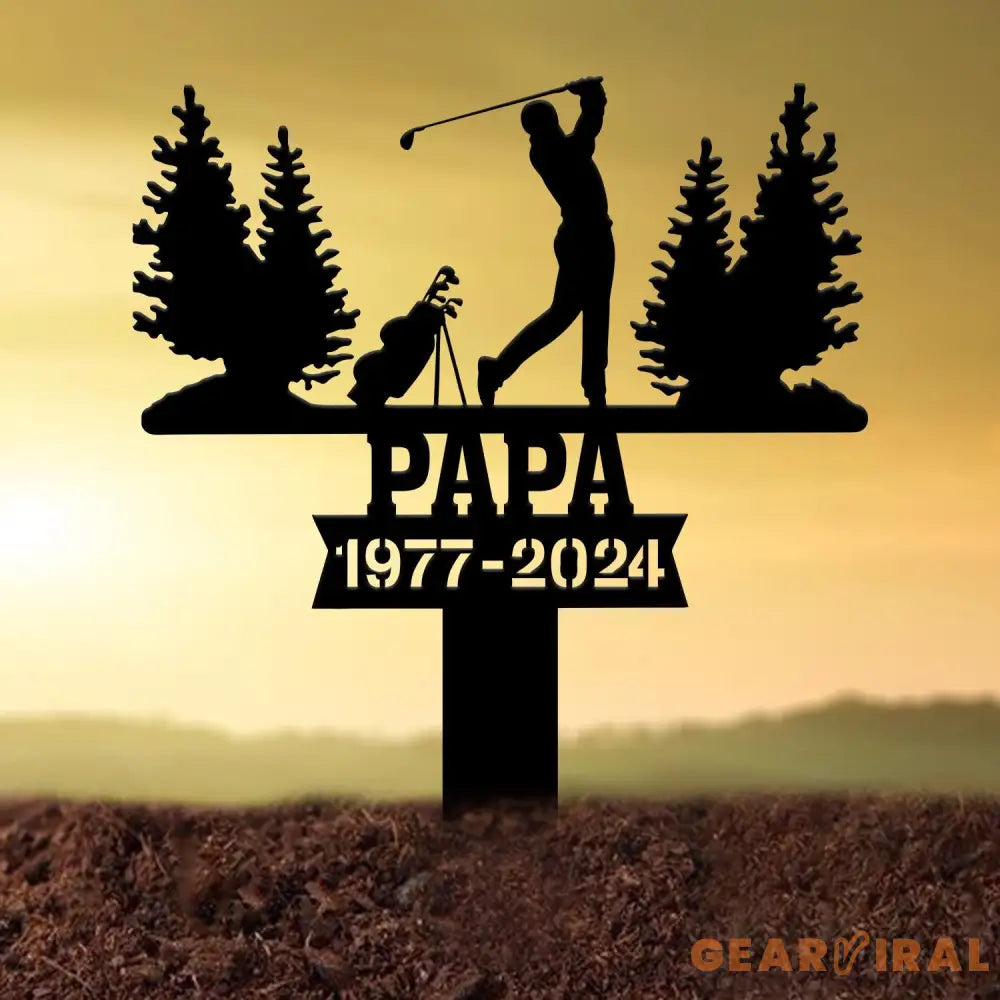 Personalized Golfing In Heaven Memorial Stake Metal Golfer Memorial Gift Golfer Dad Sympathy Grave Marker Metal Sign