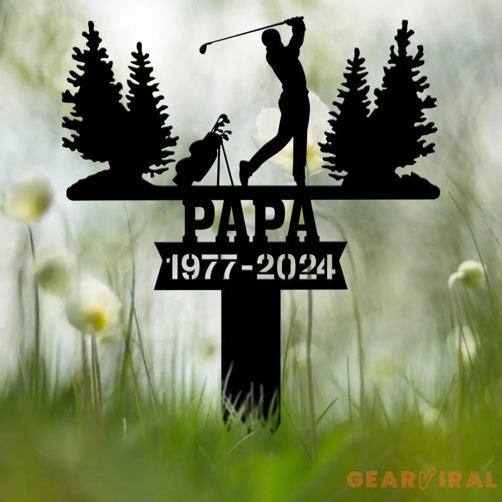 Personalized Golfing In Heaven Memorial Stake Metal Golfer Memorial Gift Golfer Dad Sympathy Grave Marker Metal Sign