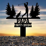 Personalized Golfing In Heaven Memorial Stake Metal Golfer Memorial Gift Golfer Dad Sympathy Grave Marker Metal Sign