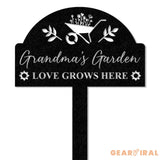 Personalized Grandma’s Garden Love Grows Here Metal Sign Flower Sign with Stakes Gift for Grandma - Gearviral