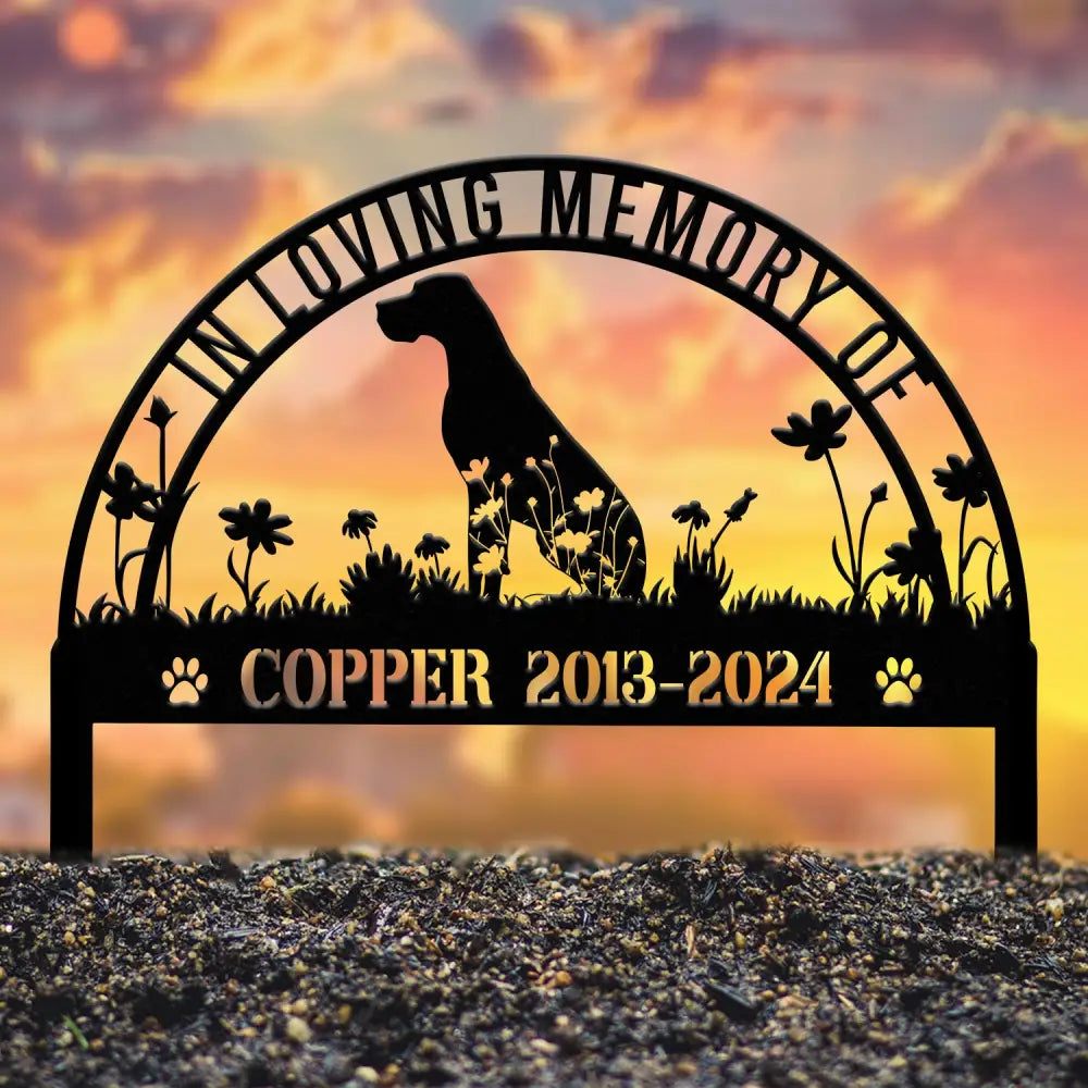 Personalized Great Dane Memorial Stake Custom Pet Grave Marker Dog Loss Sympathy Sign Great Dane Remembrance Stake Pet