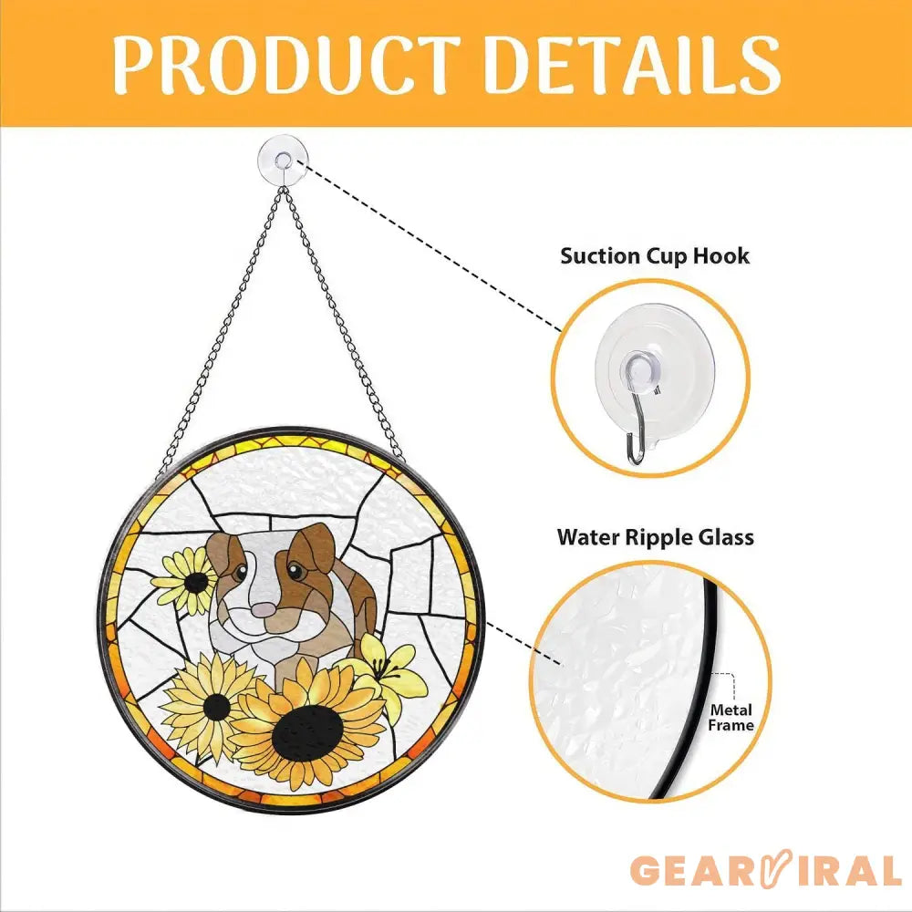 Personalized Guinea Pig Portrait Stained Glass Suncatcher Pet Loss Sympathy Guinea Pig Memorial Suncatcher Pet Lovers