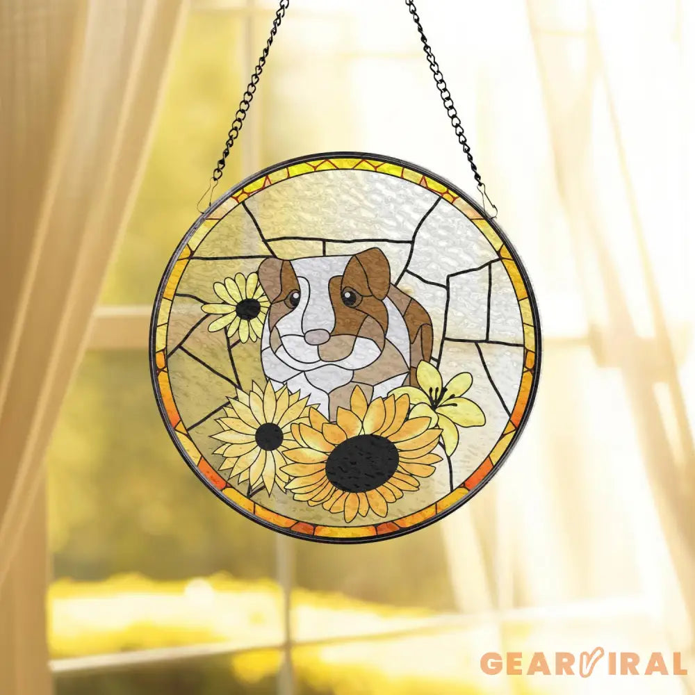 Personalized Guinea Pig Portrait Stained Glass Suncatcher Pet Loss Sympathy Guinea Pig Memorial Suncatcher Pet Lovers