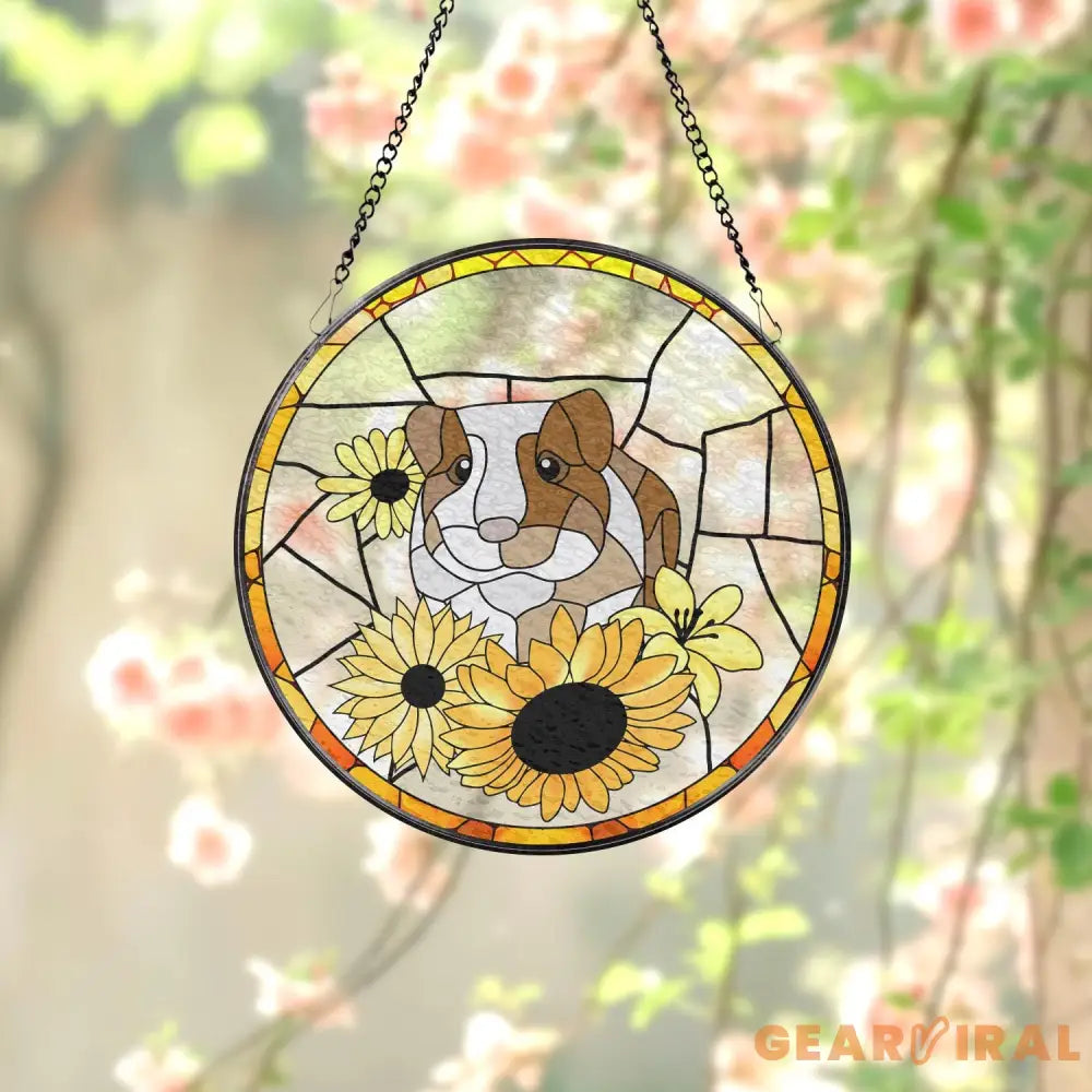 Personalized Guinea Pig Portrait Stained Glass Suncatcher Pet Loss Sympathy Guinea Pig Memorial Suncatcher Pet Lovers