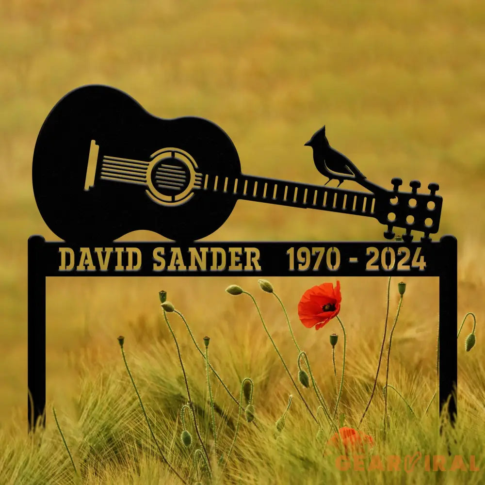 Personalized Guitar Memorial Plaque Stake In Loving Memory Sign Memorial Gift for Loss of Brother Father or Son