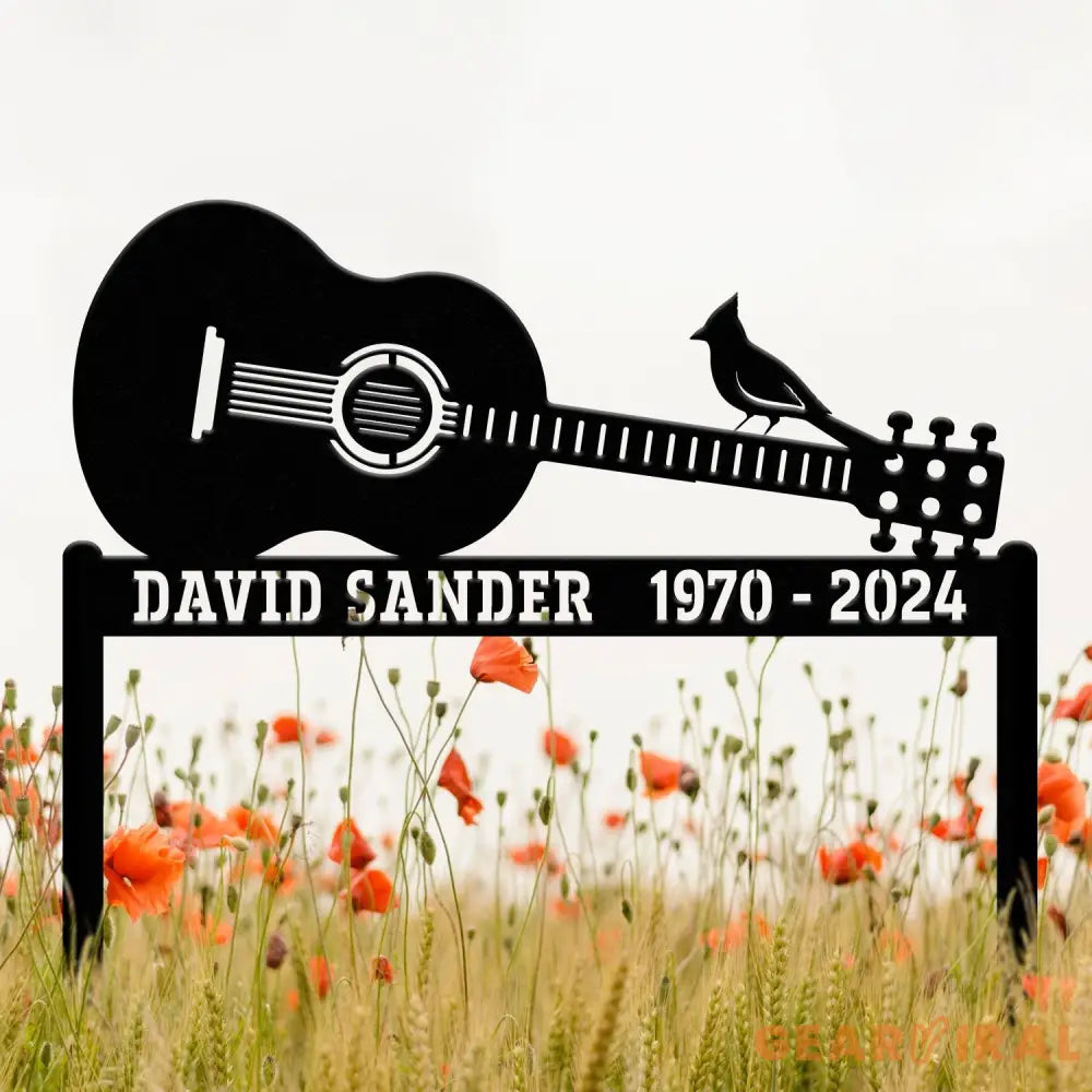 Personalized Guitar Memorial Plaque Stake In Loving Memory Sign Memorial Gift for Loss of Brother Father or Son
