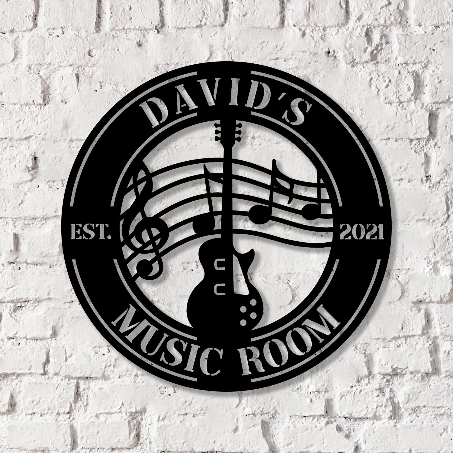 Personalized Guitar Metal Wall Art With Led Lights, Music Room Decor, Music Studio Sign, Musician Gift - Gearviral