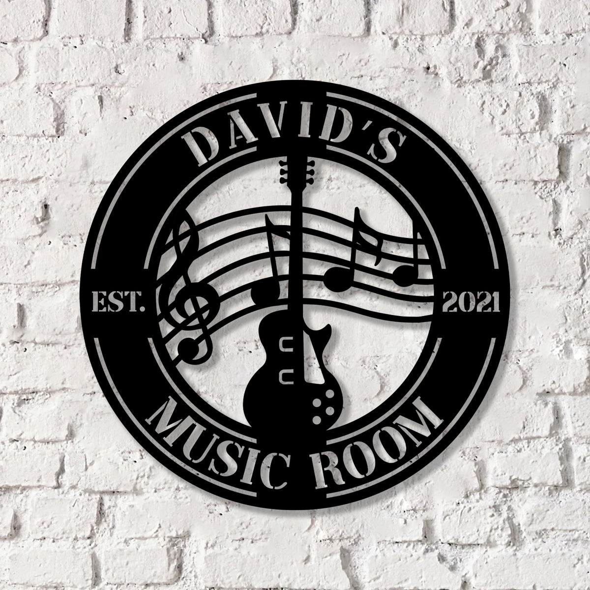 Personalized Guitar Metal Wall Art With Led Lights, Music Room Decor, Music Studio Sign, Musician Gift - Gearviral