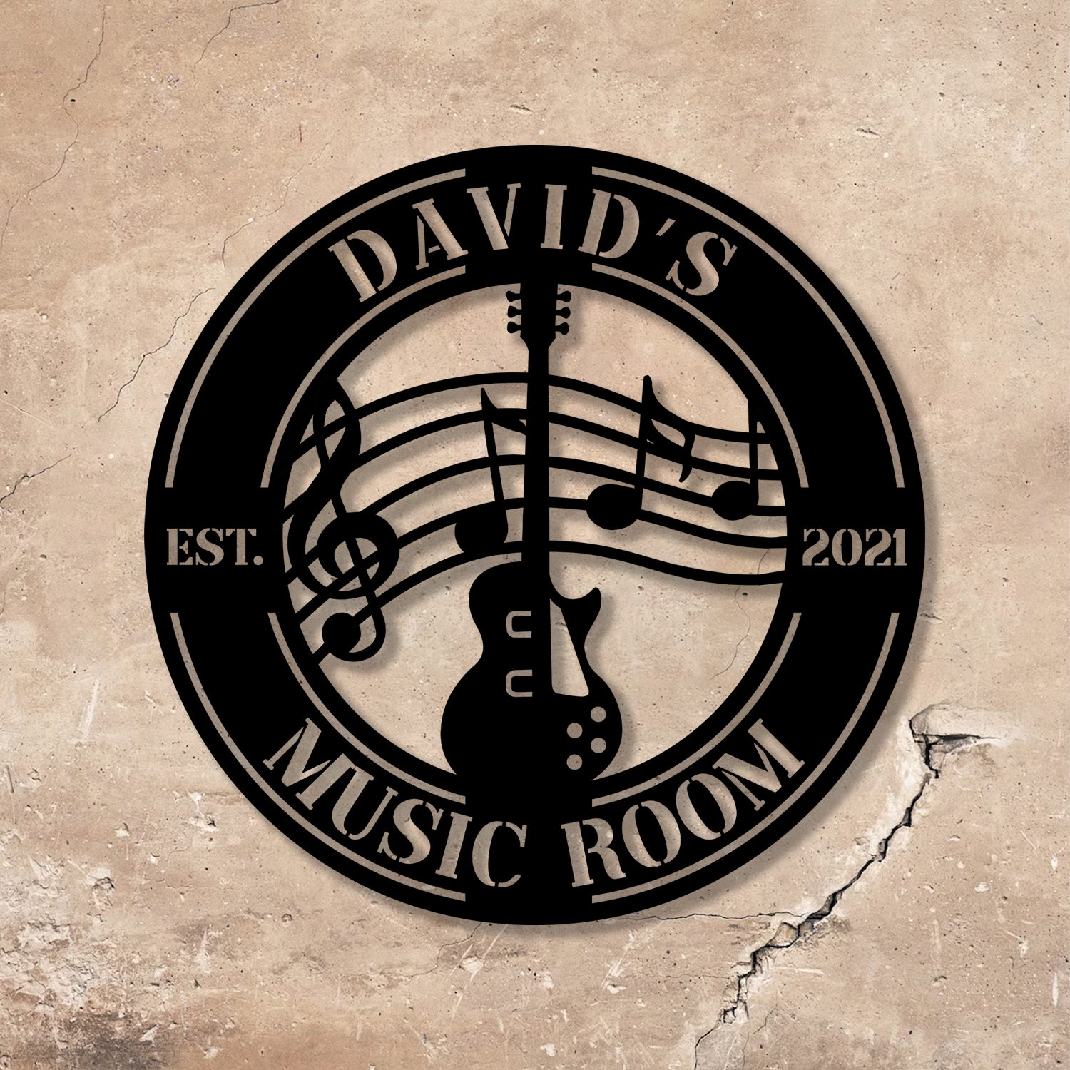 Personalized Guitar Metal Wall Art With Led Lights, Music Room Decor, Music Studio Sign, Musician Gift - Gearviral