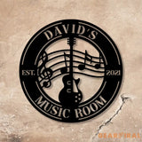 Personalized Guitar Metal Wall Art With Led Lights Music Room Decor Music Studio Sign Musician Gift - Gearviral