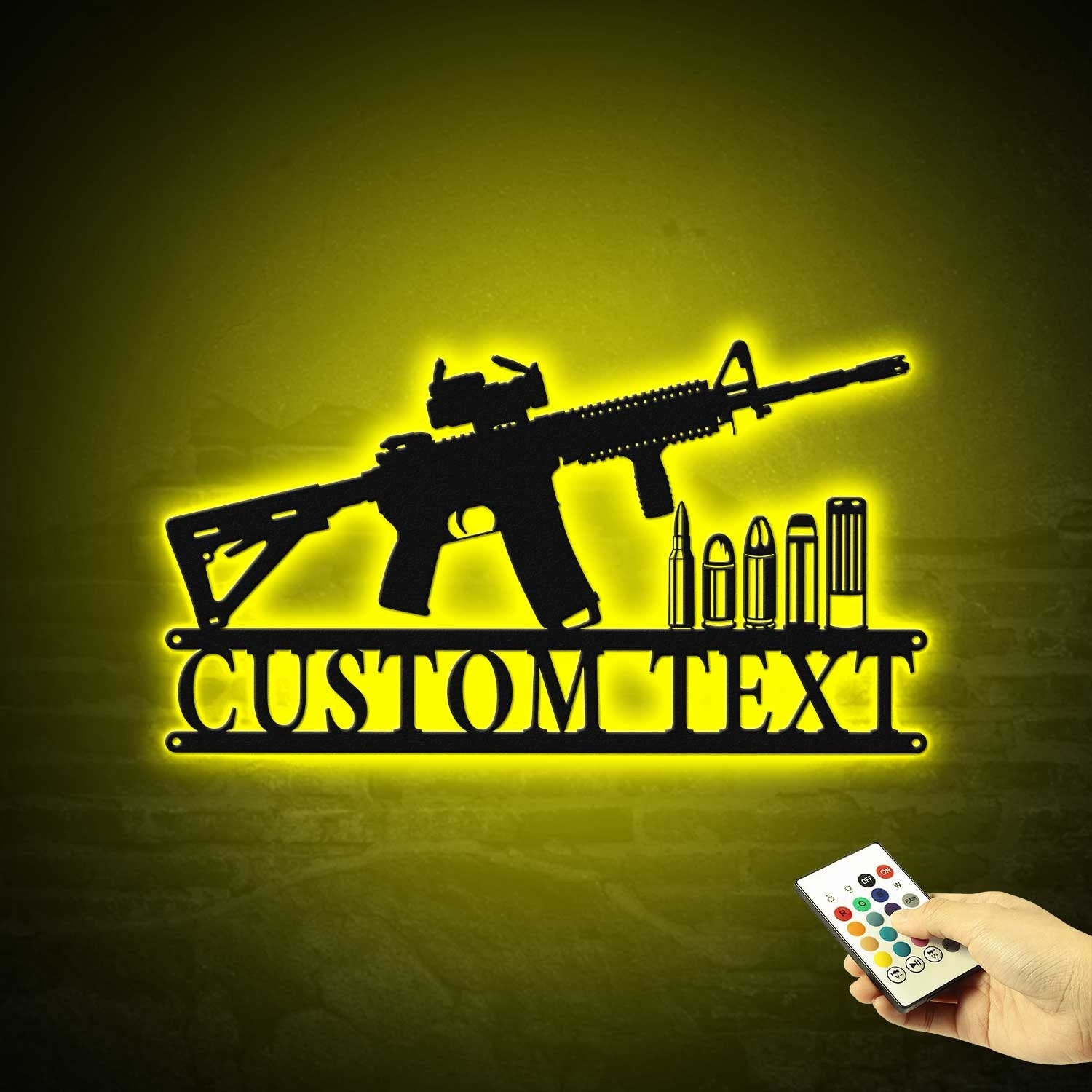 Personalized Gun Metal Sign LED - Armory Decor - Gun Gift Sign - Gun Owner Gift | GearViral