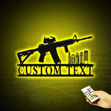 Personalized Gun Metal Sign LED - Armory Decor - Gun Gift Sign - Gun Owner Gift | GearViral
