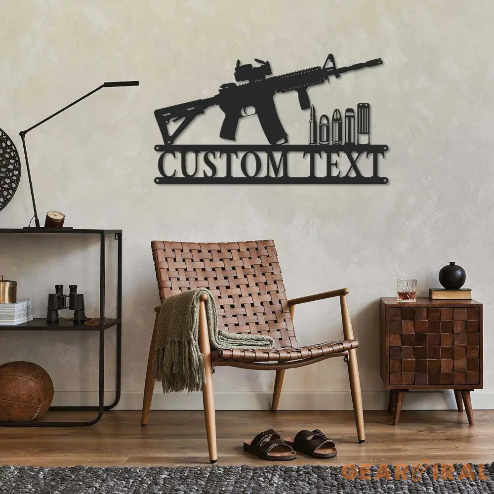 Personalized Gun Metal Sign LED - Armory Decor - Gun Gift Sign - Gun Owner Gift | GearViral