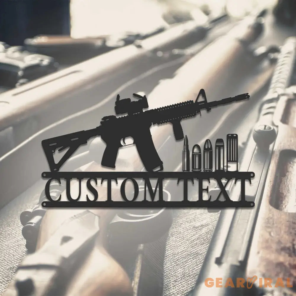 Personalized Gun Metal Sign LED - Armory Decor - Gun Gift Sign - Gun Owner Gift | GearViral