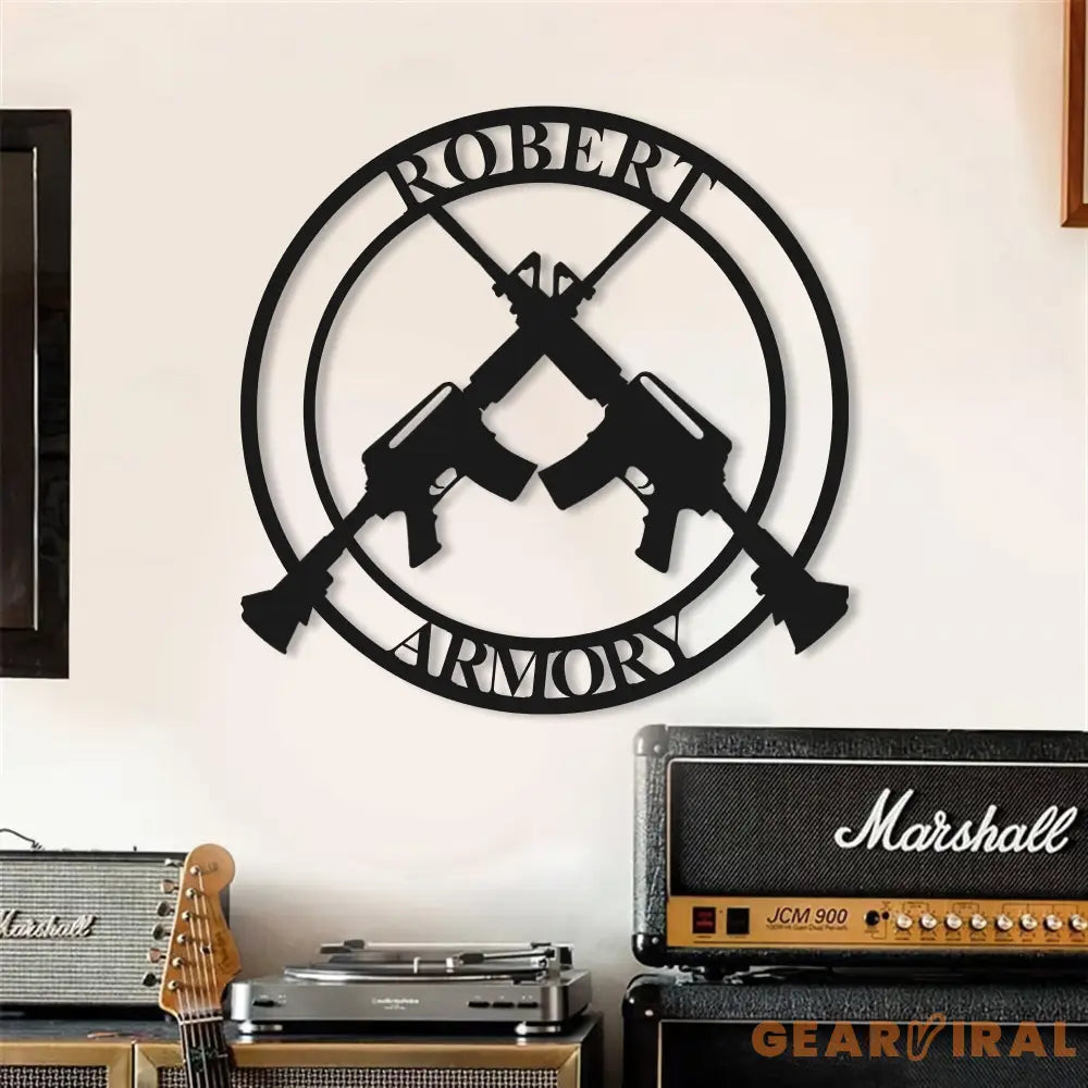 Personalized Gun Metal Sign - Gun Owner Gift - Armory Decor - 2nd Amendment - Army Gift - Veteran Gift - AR-15 - Gun