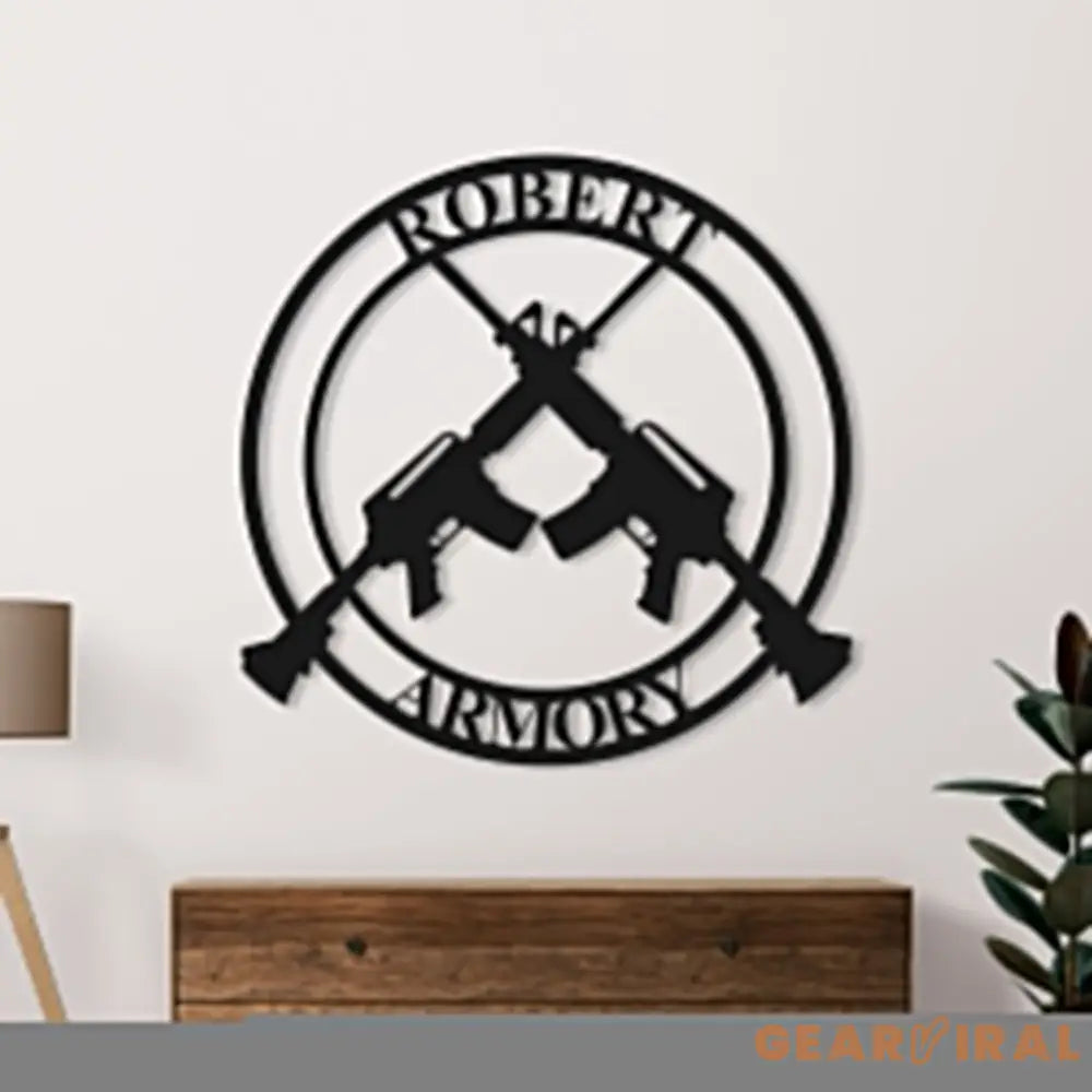 Personalized Gun Metal Sign - Gun Owner Gift - Armory Decor - 2nd Amendment - Army Gift - Veteran Gift - AR-15 - Gun