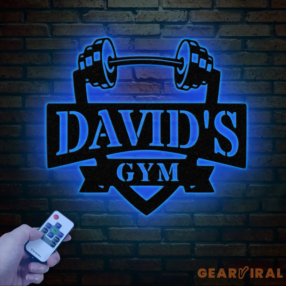 Personalized Gym Name Metal Sign Custom Bodybuilder Name Sign Barbell Gym Wall Hanging Fitness Center Wall Art