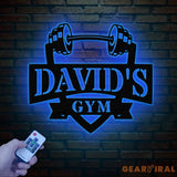Personalized Gym Name Metal Sign Custom Bodybuilder Name Sign Barbell Gym Wall Hanging Fitness Center Wall Art