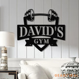 Personalized Gym Name Metal Sign Custom Bodybuilder Name Sign Barbell Gym Wall Hanging Fitness Center Wall Art