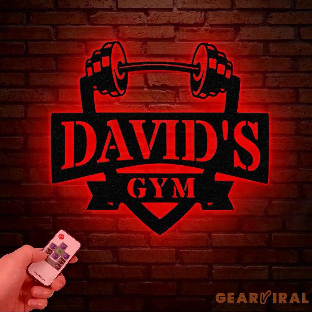 Personalized Gym Name Metal Sign Custom Bodybuilder Name Sign Barbell Gym Wall Hanging Fitness Center Wall Art