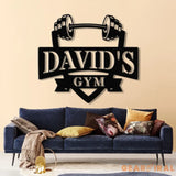Personalized Gym Name Metal Sign Custom Bodybuilder Name Sign Barbell Gym Wall Hanging Fitness Center Wall Art