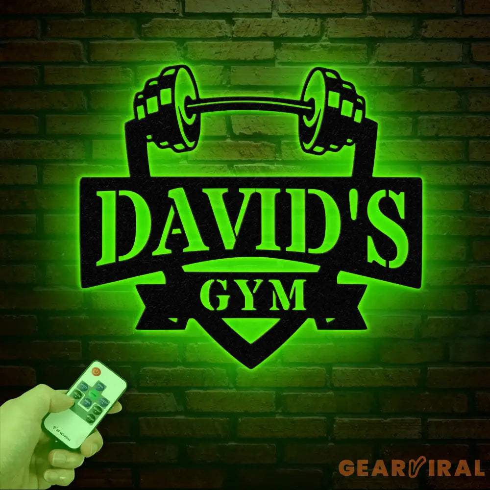 Personalized Gym Name Metal Sign Custom Bodybuilder Name Sign Barbell Gym Wall Hanging Fitness Center Wall Art