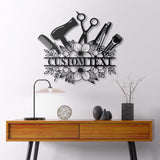 Personalized Hair Salon Name Sign Decor - Custom Hair Stylist Metal Wall Art LED Light - Hair Stylist Gifts - Gift For Hair Stylist | GearViral