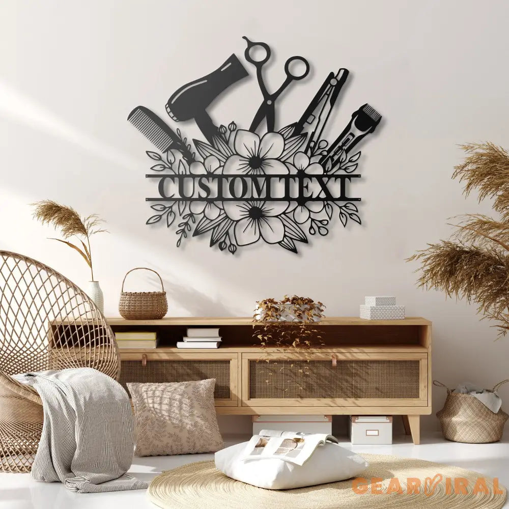 Personalized Hair Salon Name Sign Decor - Custom Hair Stylist Metal Wall Art LED Light - Hair Stylist Gifts - Gift For
