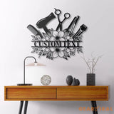 Personalized Hair Salon Name Sign Decor - Custom Hair Stylist Metal Wall Art LED Light - Hair Stylist Gifts - Gift For