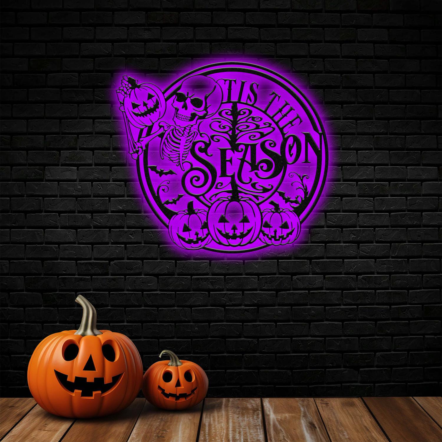 Personalized Halloween Metal Wall Art With Lights, Funny Halloween Sign, Happy Halloween, Halloween Decor, Gift For Family Member, Friends