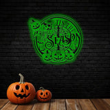 Personalized Halloween Metal Wall Art With Lights Funny Halloween Sign Happy Halloween Halloween Decor Gift For Family