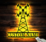 Personalized Ham Radio Metal Wall Art LED Light - Custom Amateur Radio Name Sign Home Decor - Ideal for Home Decor & Gift Ham Radio Sign | GearViral