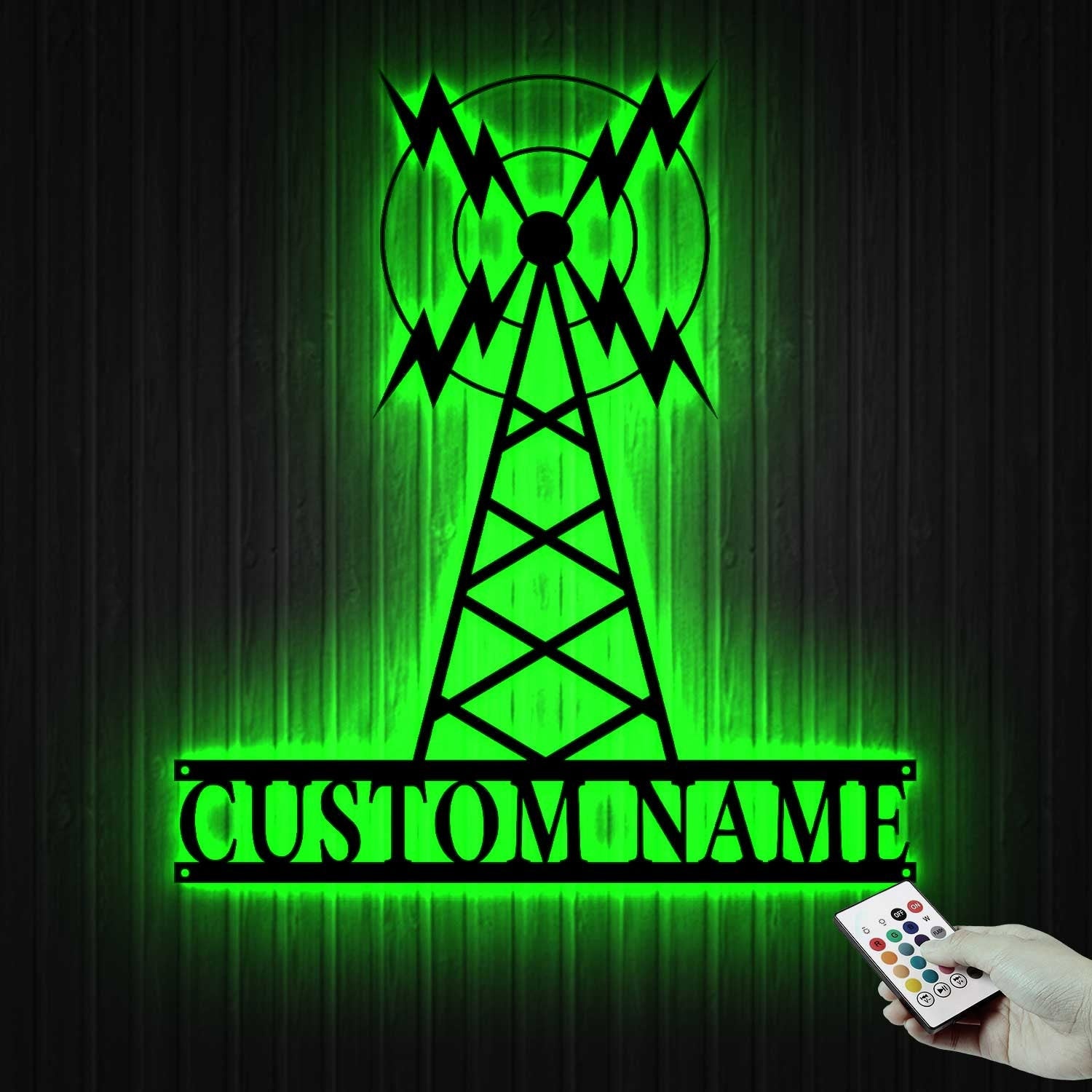 Personalized Ham Radio Metal Wall Art LED Light - Custom Amateur Radio Name Sign Home Decor - Ideal for Home Decor & Gift Ham Radio Sign | GearViral