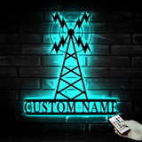 Personalized Ham Radio Metal Wall Art LED Light - Custom Amateur Radio Name Sign Home Decor - Ideal for Home Decor & Gift Ham Radio Sign | GearViral