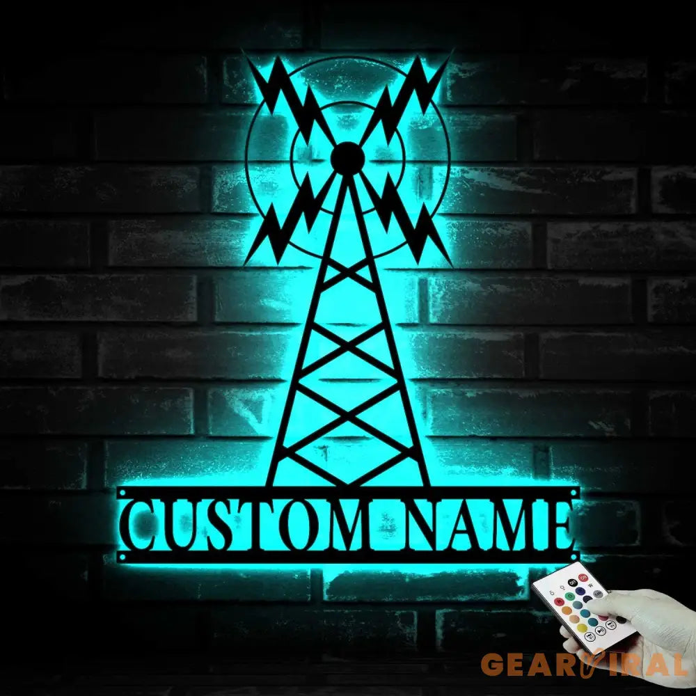 Personalized Ham Radio Metal Wall Art LED Light - Custom Amateur Radio Name Sign Home Decor - Ideal for Home Decor &