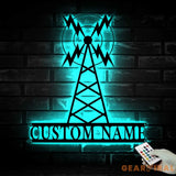 Personalized Ham Radio Metal Wall Art LED Light - Custom Amateur Radio Name Sign Home Decor - Ideal for Home Decor &