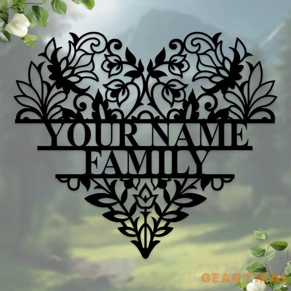 Personalized Heart metal Sign - Heart Metal Wall Art - Love Family Name Metal Sign - Custom Heart Metal Sign