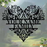 Personalized Heart metal Sign - Heart Metal Wall Art - Love Family Name Metal Sign - Custom Heart Metal Sign