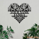 Personalized Heart metal Sign - Heart Metal Wall Art - Love Family Name Metal Sign - Custom Heart Metal Sign