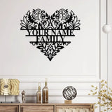 Personalized Heart metal Sign - Heart Metal Wall Art - Love Family Name Metal Sign - Custom Heart Metal Sign