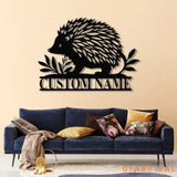 Personalized Hedgehog Monogram Metal Sign with LED Lights – Custom Hedgehog Name Sign – Hedgehog Lover Wall Art & Home