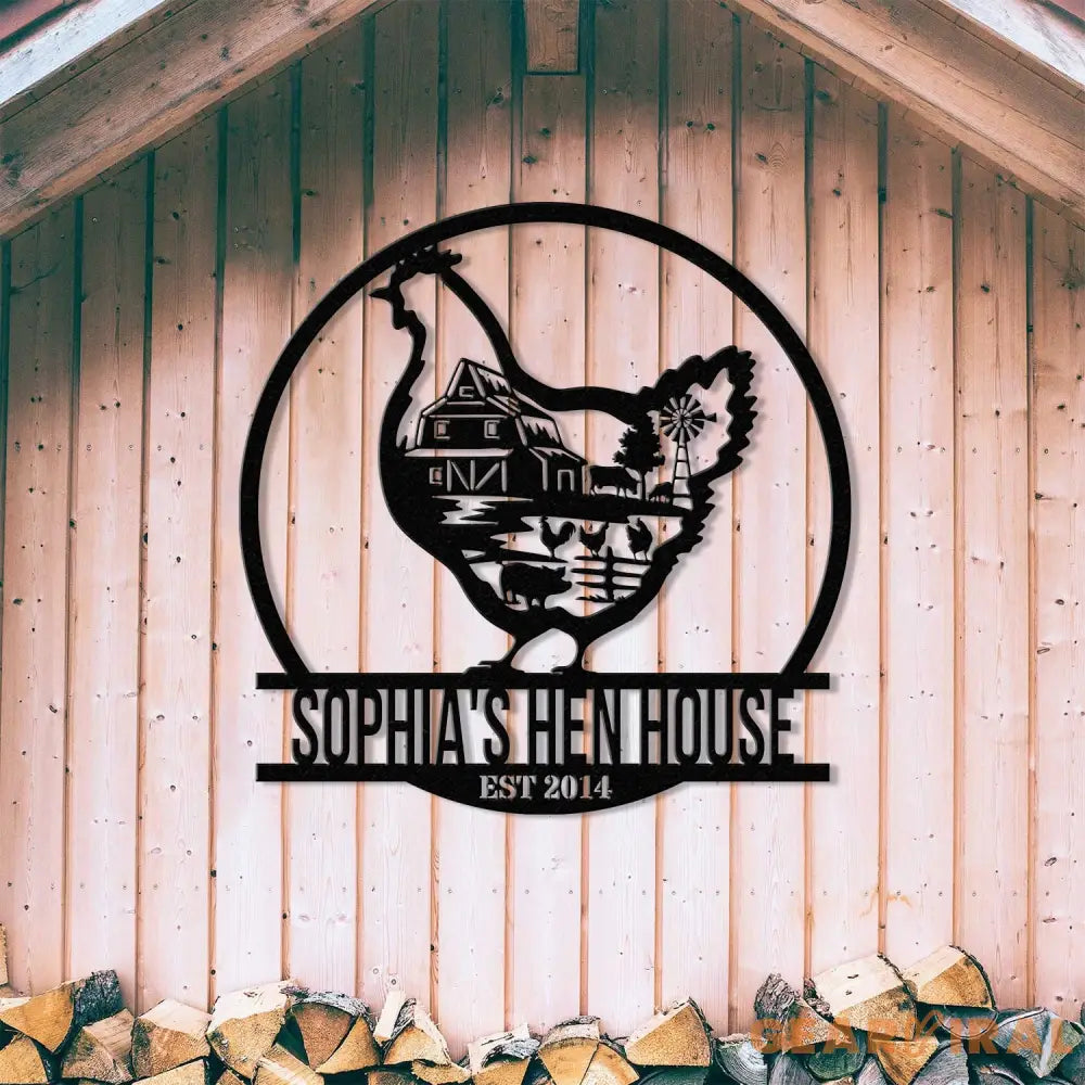 Personalized Hen House Coop Sign with Led Light Custom Chicken Coop Sign Farm Metal Sign Metal Chicken Sign Custom